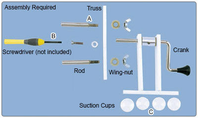 Diagram of tassel maker parts
